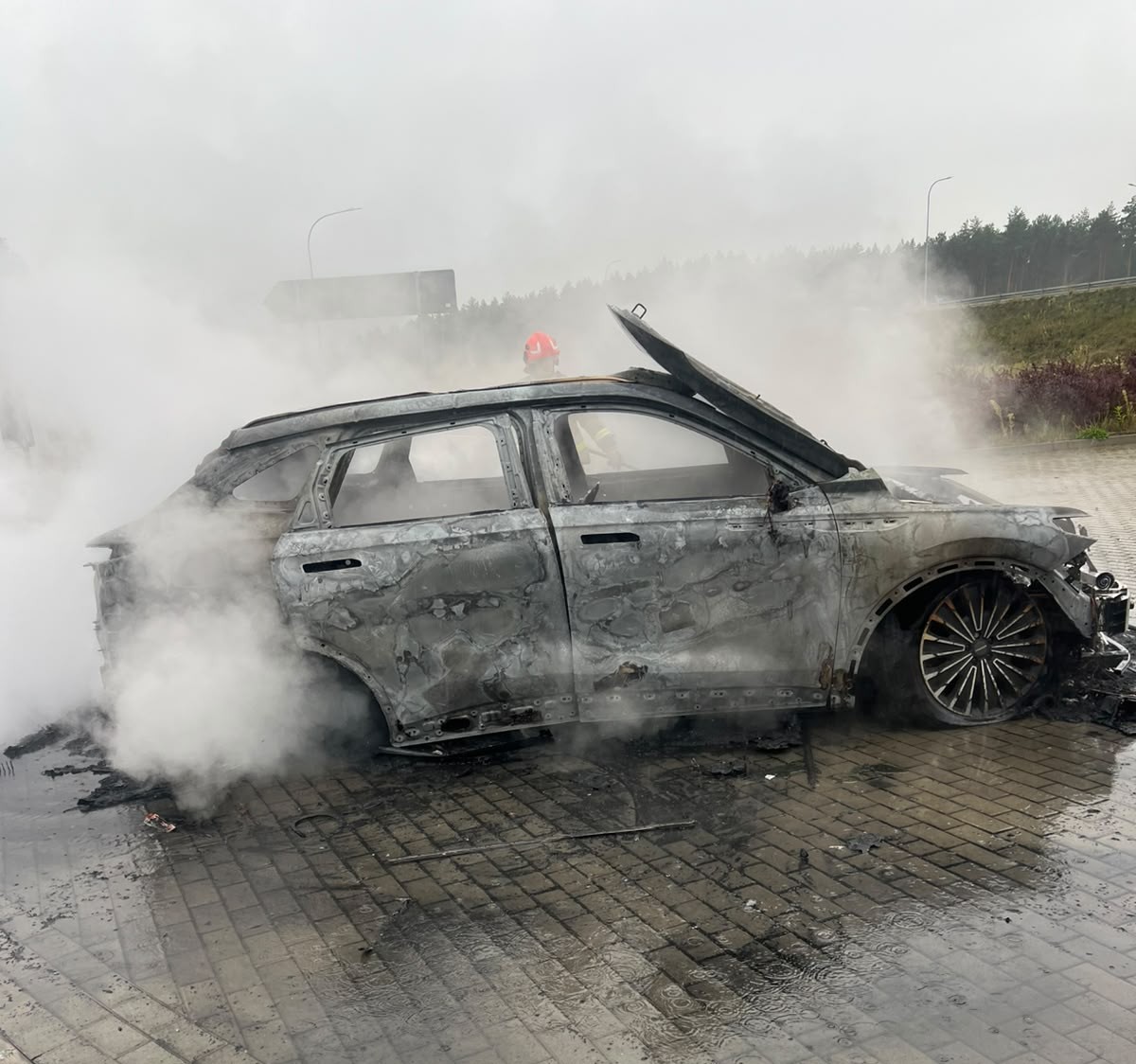 Policjanci pomogli pasażerom płonącego samochodu. W środku było 7-letnie dziecko 21 - Polskie Radio Rzeszów Policjanci pomogli pasażerom płonącego samochodu. W środku było 7-letnie dziecko - Polskie Radio Rzeszów