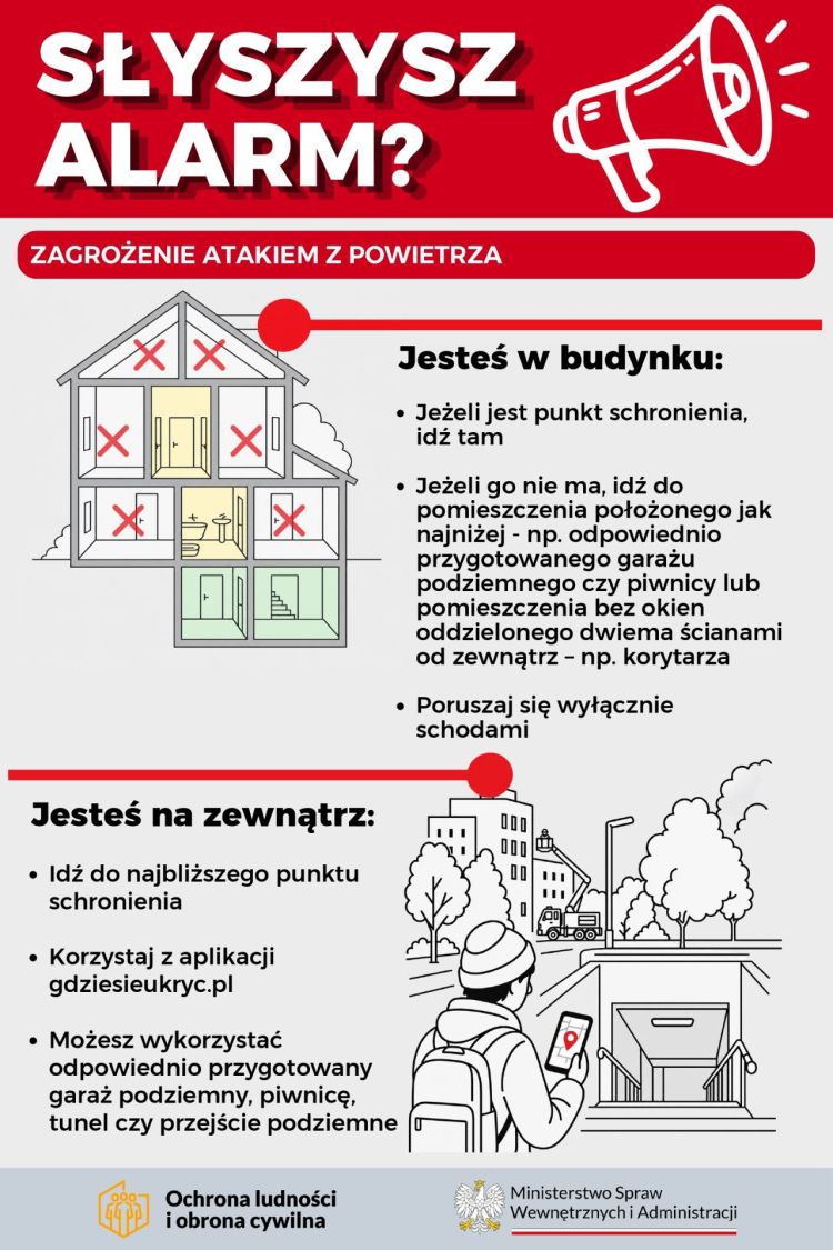 Jak reagować na alarm o zagrożeniu z powietrza? Służby apelują o czujność 3 - Polskie Radio Rzeszów Jak reagować na alarm o zagrożeniu z powietrza? Służby apelują o czujność - Polskie Radio Rzeszów