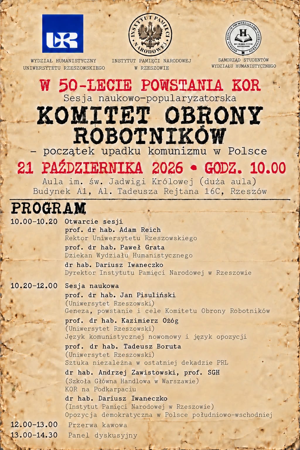 50-lecie Komitetu Obrony Robotników. Sesja naukowa w Rzeszowie - Polskie Radio Rzeszów