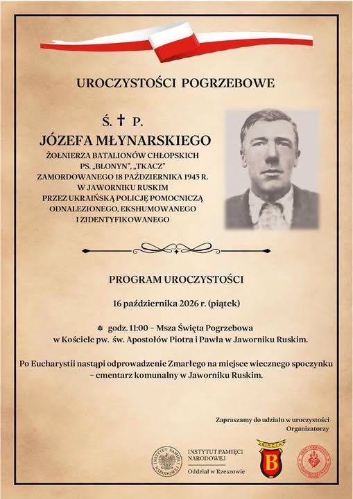Józef Młynarski zostanie pochowany. Uroczystości w&nbsp;Jaworniku Ruskim