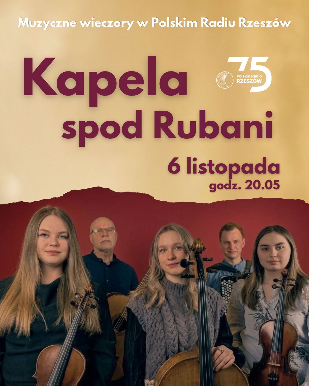 Kapela Spod Rubani zagra w Polskim Radiu Rzeszów. Zapraszamy na koncert w Studiu Nalepy - Polskie Radio Rzeszów