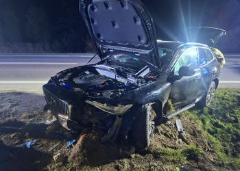 Wypadek w&nbsp;Tylawie. Samochód wjechał do&nbsp;rowu