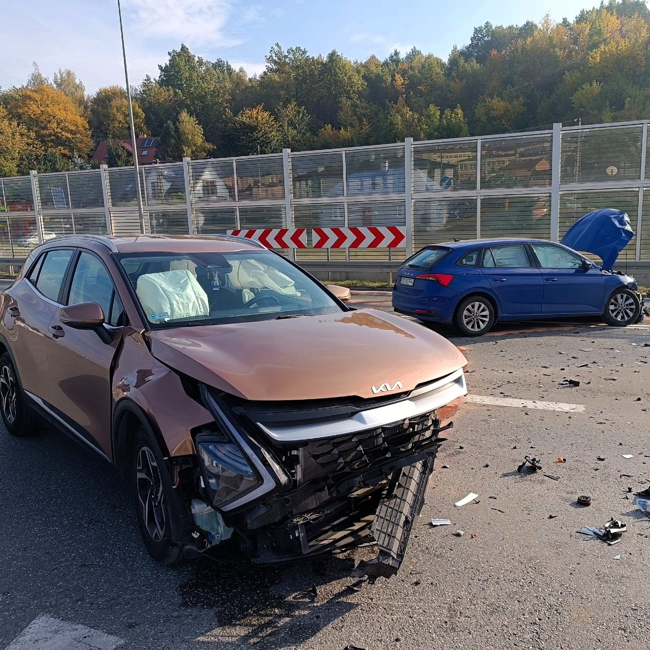 Zderzenie osobówek na DW 886 w Brzozowie. Jedna osoba została ranna - Polskie Radio Rzeszów